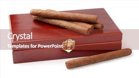  Presentation with nicotine - Slide set consisting of nicotine - cigars and humidor isolated background and a tawny brown colored foreground