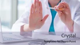  Presentation with nicotine - Beautiful presentation theme featuring nicotine - doctor in anti smoking concept backdrop and a light blue colored foreground