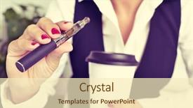  Presentation with nicotine - Colorful slide deck enhanced with nicotine - young caucasian woman backdrop and a cream colored foreground