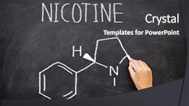  Presentation with cigarettes - Presentation design with nicotine molecule chemical structure background and a dark gray colored foreground