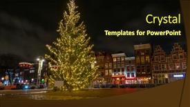  Presentation with amsterdam - PPT layouts having nieuwmarkt-in-christmas-time background and a wine colored foreground