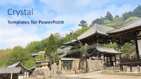  Presentation with complex - Beautiful slides featuring nigatsu-do-hall-of-todi backdrop and a sky blue colored foreground