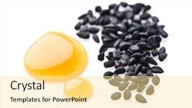  Presentation with cumin - Cool new slide set with nigella sativa seed - black cumin oil in closeup backdrop and a blonde colored foreground