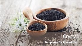  Presentation with cumin - PPT layouts enhanced with nigella sativa seed - black cumin with flower background and a gray colored foreground