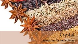  Presentation with white differene - Theme consisting of nigella sativa seed - indian different spices on white background and a gold colored foreground