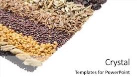  Presentation with nigella sativa seed - Slides having nigella sativa seed - spices on white background and a white colored foreground