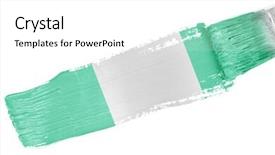  Presentation with national - Slide set consisting of nigeria national flag against gray paint strokes background and a white colored foreground