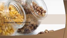  Presentation with brown - Audience pleasing slide deck consisting of nigerian-brown-bean-in-aglass backdrop and a coral colored foreground