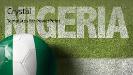  Presentation with soccer field - Amazing slide set having nigieria - soccer field with the text backdrop and a seafoam green colored foreground