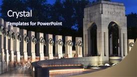  Presentation with memorial service - Slides consisting of night - world war ii memorial background and a navy blue colored foreground
