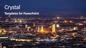  Presentation with bavaria - Slide deck enhanced with night aerial view of munich background and a ocean colored foreground