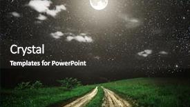  Presentation with night sky moon - Cool new presentation design with night and bright moon backdrop and a dark gray colored foreground