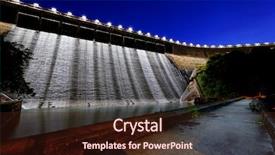 Presentation with water dam - Amazing PPT layouts having night and discharge flood backdrop and a wine colored foreground