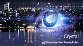  Presentation with view of rotterdam city - Theme consisting of night anumation - city panoramic view background and a ocean colored foreground