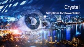  Presentation with panoramic - Colorful slide set enhanced with night anumation - city panoramic view backdrop and a navy blue colored foreground