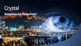  Presentation with panoramic - Theme having night anumation - city panoramic view background and a wine colored foreground