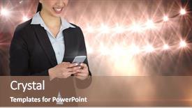  Presentation with light golden lights - Amazing presentation having night anumation - part of a smiling woman backdrop and a  colored foreground