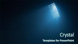  Presentation with stadium - Presentation theme featuring night baseball - soccer stadium lights reflectors background and a navy blue colored foreground