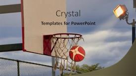  Presentation with lights - Presentation theme having night-basketball-in-the-courtyard background and a coral colored foreground