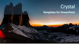  Presentation with star red - Colorful PPT theme enhanced with night bivouac at tre cime backdrop and a ocean colored foreground