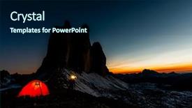  Presentation with star red - Beautiful theme featuring night bivouac at tre cime backdrop and a navy blue colored foreground