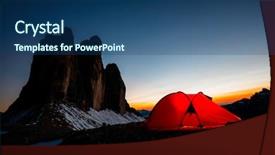  Presentation with red star - Colorful slides enhanced with night bivouac at tre cime backdrop and a ocean colored foreground