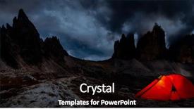  Presentation with red star - Presentation theme having night bivouac at tre cime background and a wine colored foreground