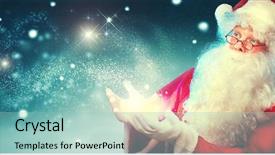  Presentation with night stars - Theme consisting of night blowing magic christmas background and a mint green colored foreground