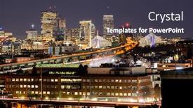  Presentation with boston - Cool new slides with night-boston-skycraper-skylines-office backdrop and a dark gray colored foreground