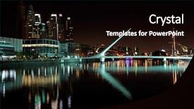  Presentation with bridge - Theme with night buenos aires argentina background and a black colored foreground