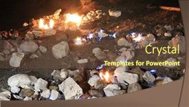  Presentation with fire - PPT theme having night-burning-gass-fire background and a tawny brown colored foreground