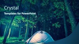  Presentation with camping - Colorful PPT theme enhanced with night-camping-in-foliar-forest backdrop and a navy blue colored foreground