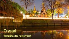  Presentation with lok - Beautiful slides featuring night chiang mai thailand backdrop and a wine colored foreground