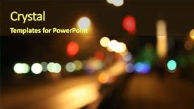  Presentation with city night - PPT theme consisting of night city abstract bokeh background background and a wine colored foreground