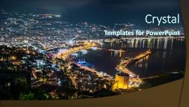  Presentation with turkey - Colorful presentation enhanced with night city alanya turkey beautiful lights of night city backdrop and a navy blue colored foreground
