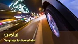  Presentation with night city - Audience pleasing presentation theme consisting of night city from the car backdrop and a tawny brown colored foreground