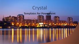  Presentation with city night - Presentation with night-city-of-krasnoyarsk background and a light blue colored foreground