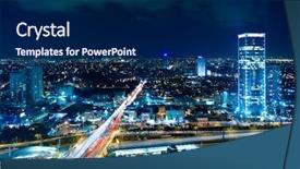  Presentation with israel - Cool new presentation theme with night city tel aviv backdrop and a navy blue colored foreground