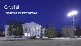  Presentation with night city - Slide set consisting of night-city background and a navy blue colored foreground