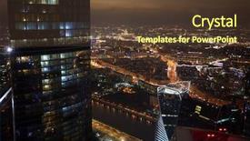  Presentation with awards night - Colorful slides enhanced with night cityscape of illuminated moscow backdrop and a tawny brown colored foreground