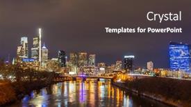  Presentation with philadelphia - Audience pleasing presentation design consisting of night-cityscape-of-philadelphia-skyscraper backdrop and a tawny brown colored foreground