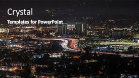  Presentation with interstate freeway - PPT layouts featuring downtown burbank and the interstate background and a dark gray colored foreground