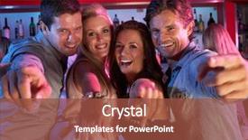  Presentation with group of people silhouettes walking - PPT theme having night club - group of young people having background and a tawny brown colored foreground