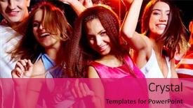  Presentation with teens - Theme with night club - portrait of glad teens looking background and a red colored foreground