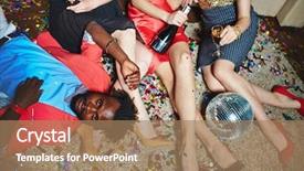  Presentation with african american women - Amazing PPT theme having night club - waist-up portrait of calm african backdrop and a coral colored foreground