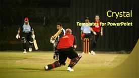  Presentation with cricket - PPT theme enhanced with night-cricket-game background and a wine colored foreground