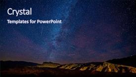  Presentation with night stars - Audience pleasing presentation theme consisting of night dark sky with star backdrop and a navy blue colored foreground