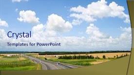  Presentation with asphalt road - Slide deck consisting of letter e in the alphabet set thread bare is blue tweed material it is decorated with colored buttons and a needle and thread background and a light blue colored foreground