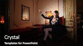  Presentation with luxury fashion - Slide deck featuring night dream - beautiful fashion model sitting background and a  colored foreground