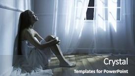  Presentation with interior - Audience pleasing PPT theme consisting of night dream - portrait of beautiful young girl backdrop and a dark gray colored foreground